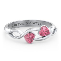Heavenly Hearts Ring with Heart Birthstones