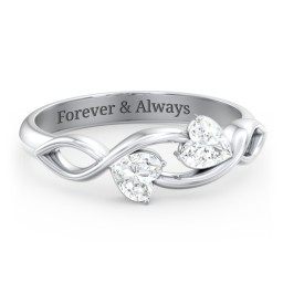 Heavenly Hearts Ring with Heart Birthstones