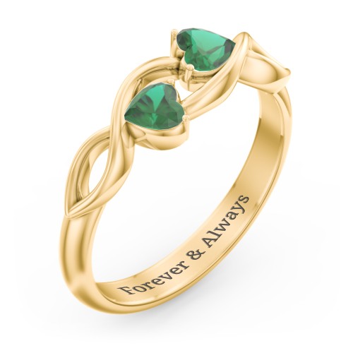 Heavenly Hearts Ring with Heart Birthstones