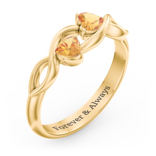 Heavenly Hearts Ring with Heart Birthstones