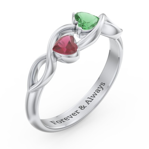 Heavenly Hearts Ring with Heart Birthstones