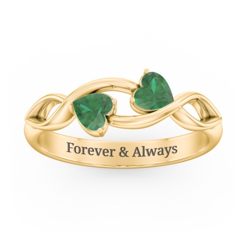 Heavenly Hearts Ring with Heart Birthstones