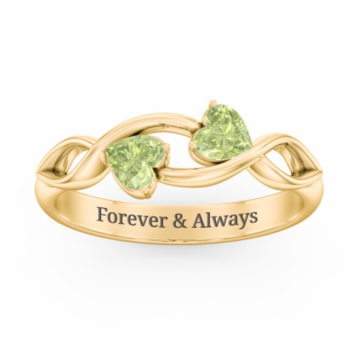Heavenly Hearts Ring with Heart Birthstones