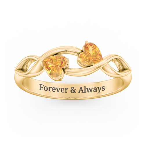 Heavenly Hearts Ring with Heart Birthstones