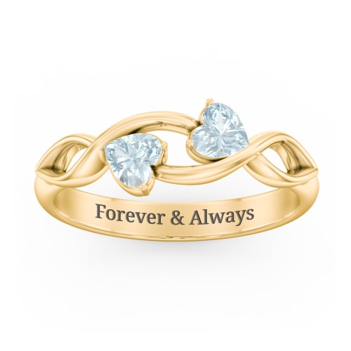 Heavenly Hearts Ring with Heart Birthstones