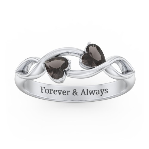 Heavenly Hearts Ring with Heart Birthstones