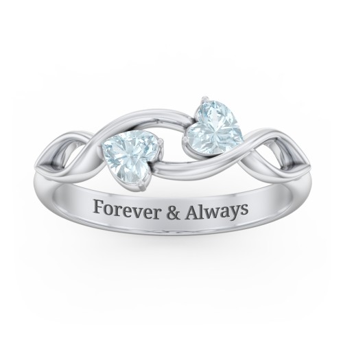 Heavenly Hearts Ring with Heart Birthstones