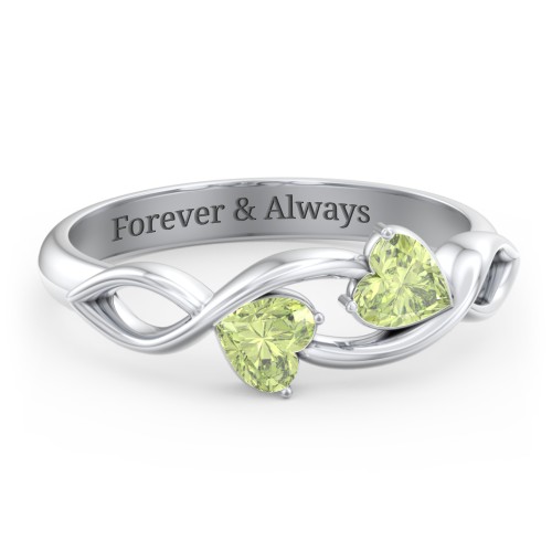 Heavenly Hearts Ring with Heart Birthstones