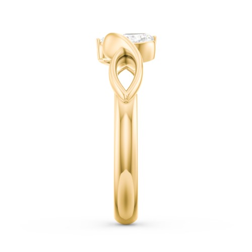 Heavenly Hearts Ring with Heart Birthstones – 10K Yellow Gold with Diamond