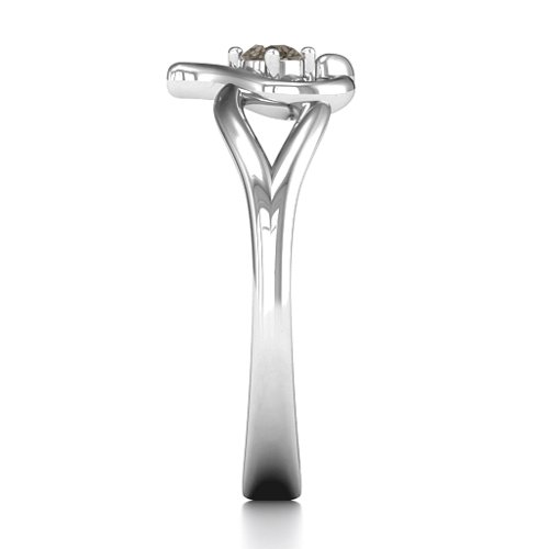 Everlasting Elegance Interwoven Heart Ring – Sterling Silver with Smokey Quartz