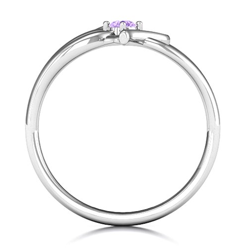 Everlasting Elegance Interwoven Heart Ring – Sterling Silver with Amethyst