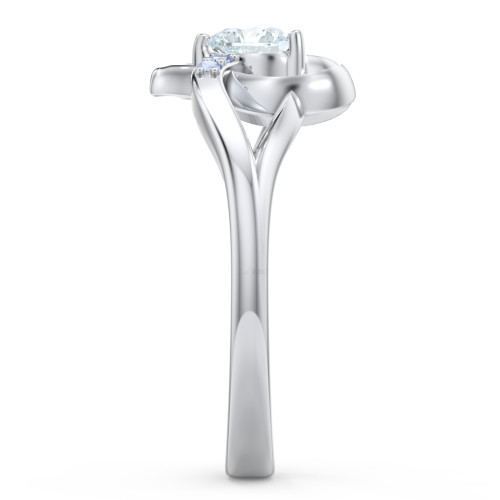 Infinity and Heart Birthstone Ring with Accents