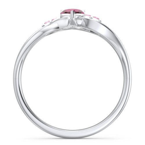 Infinity and Heart Birthstone Ring with Accents