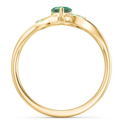 Infinity and Heart Birthstone Ring with Accents – 18K Gold Plated Silver with Emerald and Green Premium Zirconia
