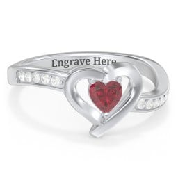 Falling For You Accented Heart Ring