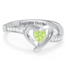 Falling For You Accented Heart Ring