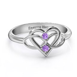 Together Forever Two-Stone Ring in 925 Sterling Silver with Amethyst