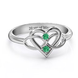 Together Forever Two-Stone Ring in 925 Sterling Silver with Emerald