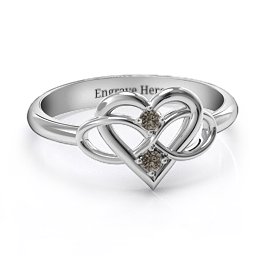Together Forever Two-Stone Ring in 925 Sterling Silver with Smokey Quartz