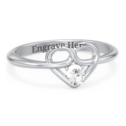 Forget Me Knot Heart Infinity Ring