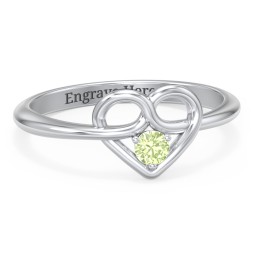 Forget Me Knot Heart Infinity Ring