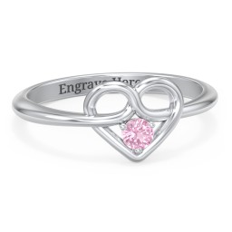 Forget Me Knot Heart Infinity Ring
