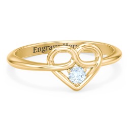Forget Me Knot Heart Infinity Ring