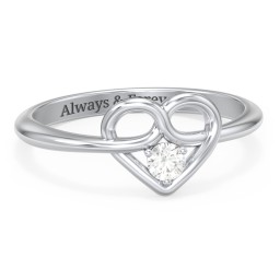 Forget Me Knot Heart Infinity Ring