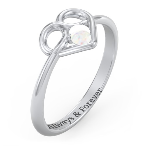 Forget Me Knot Heart Infinity Ring