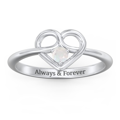 Forget Me Knot Heart Infinity Ring