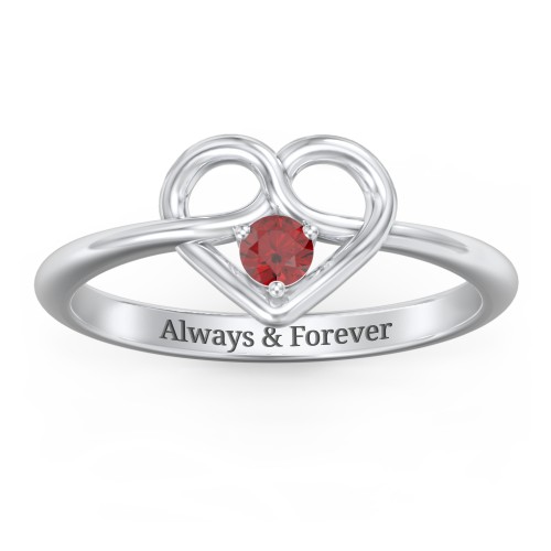 Forget Me Knot Heart Infinity Ring