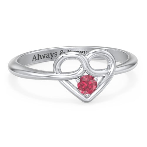 Forget Me Knot Heart Infinity Ring