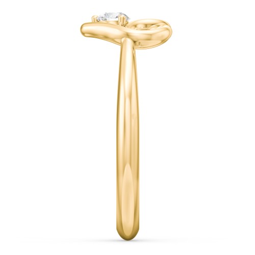 Forget Me Knot Heart Infinity Ring – 18K Gold Plated Silver with Lab Diamond