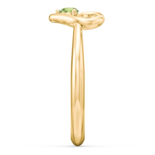Forget Me Knot Heart Infinity Ring – 18K Gold Plated Silver with Peridot
