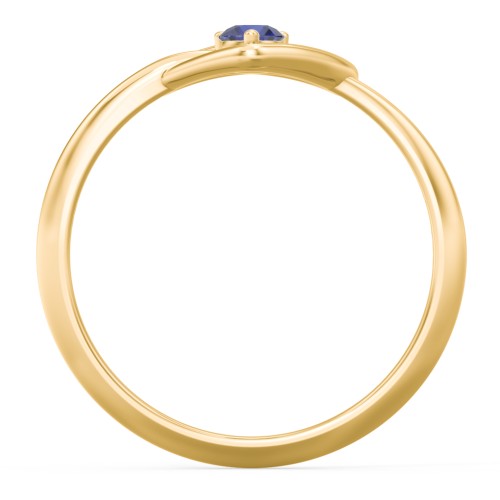 Forget Me Knot Heart Infinity Ring – 18K Gold Plated Silver with Blue Sapphire