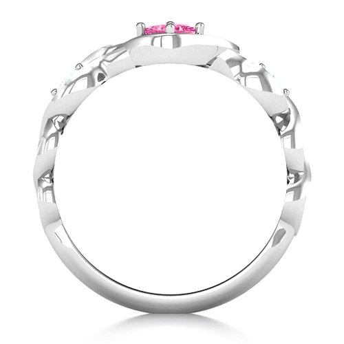 Shimmering Infinity Princess Stone Heart Ring – Sterling Silver with Ruby and Cubic Zirconia