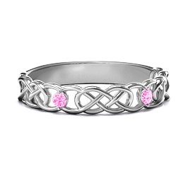 Two-Stone Interwoven Infinity Ring