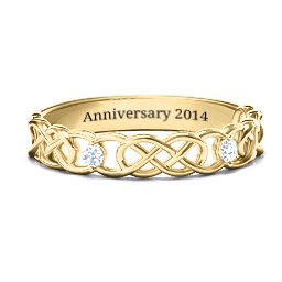 Two-Stone Interwoven Infinity Ring