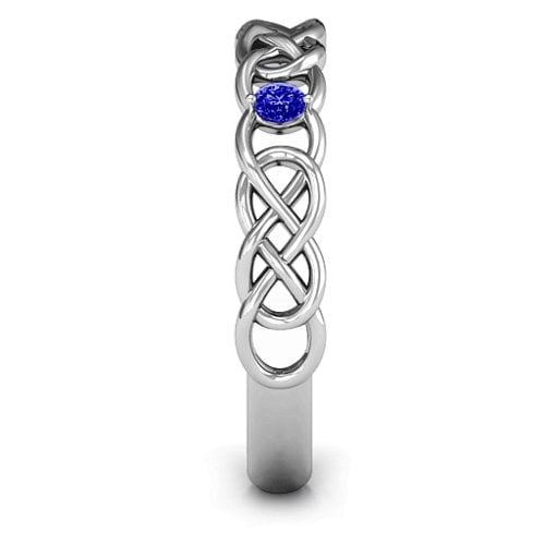 Two-Stone Interwoven Infinity Ring