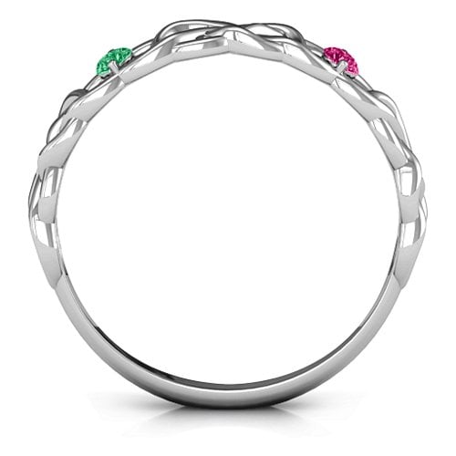 Two-Stone Interwoven Infinity Ring