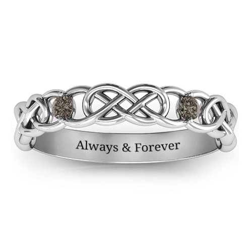 Two-Stone Interwoven Infinity Ring