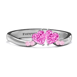 Follow Your Heart Ring in 925 Sterling Silver with Pink Tourmaline and Fancy Pink Premium Zirconia