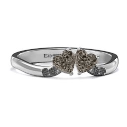 Follow Your Heart Ring in 925 Sterling Silver with Smokey Quartz and Black Premium Zirconia