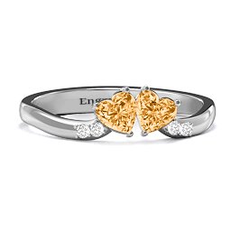 Follow Your Heart Ring in 925 Sterling Silver with Citrine and White Premium Zirconia
