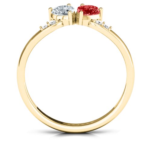 Follow Your Heart Ring – 10K Yellow Gold with Cubic Zirconia, Garnet, and White Premium Zirconia