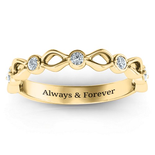 Five-Stone Family Forever Band – 10K Yellow Gold with Cubic Zirconia