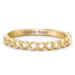 Dreaming Of Infinity Band in 18K Gold Plated Silver with Red Premium Zirconia, Amethyst Premium Zirconia, and Amethyst