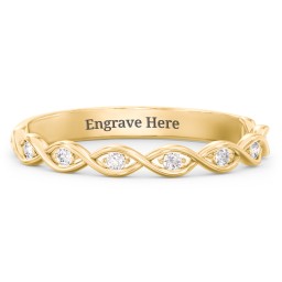 Dreaming Of You Accent Band in 14K Solid Yellow Gold with White Premium Zirconia