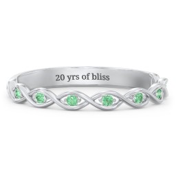 Dreaming Of You Accent Band in 925 Sterling Silver with Green Premium Zirconia