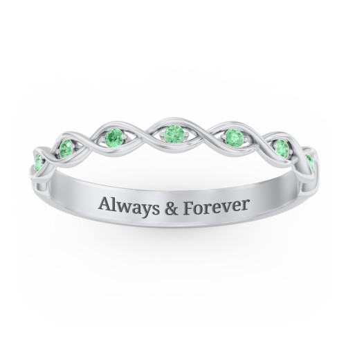 Dreaming Of You Accent Band – Sterling Silver with Green Premium Zirconia